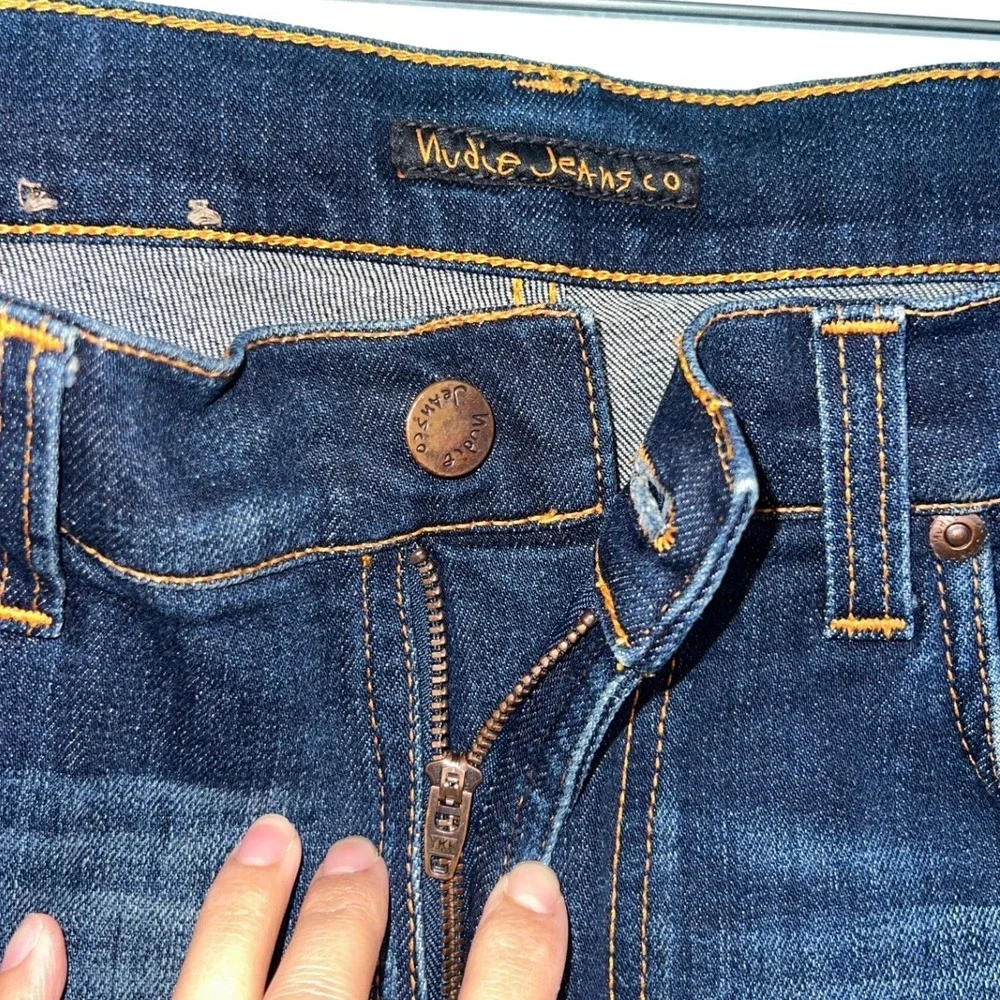 Nudie Jeans Lean Dean True Hustle 32x32 Men's Slim Tapered Stretch Blue Denim